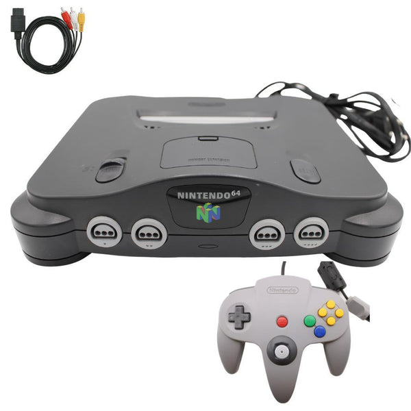 Nintendo 64 Konsole - alle Kabel + Jumper Pak - Schwarz