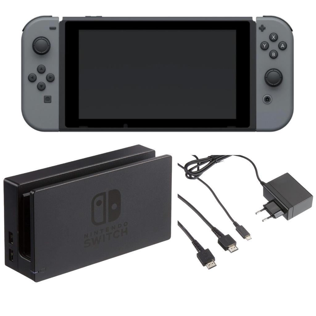 Nintendo Switch Konsole V2 - Grau - mit Dock und allen Kabeln