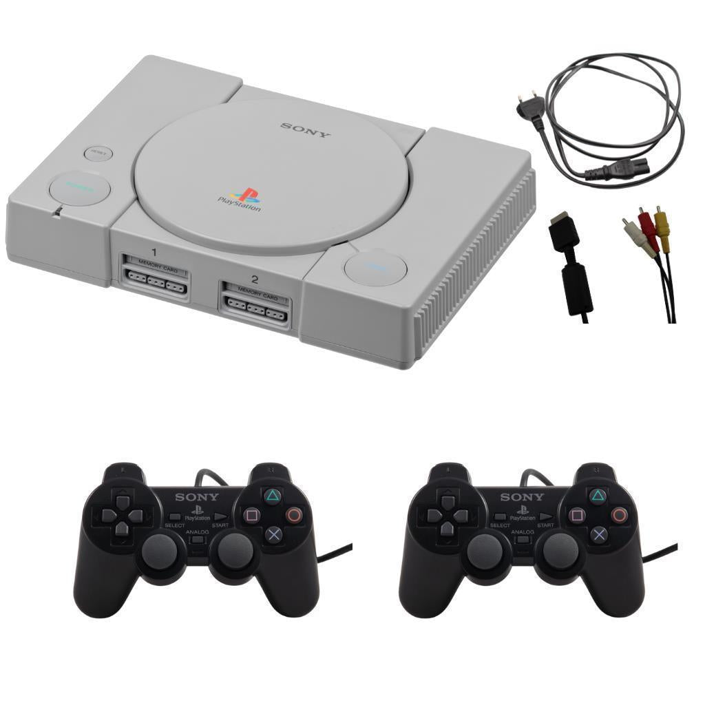 Sony PlayStation 1 PS1 Konsole Grau - alle Kabel