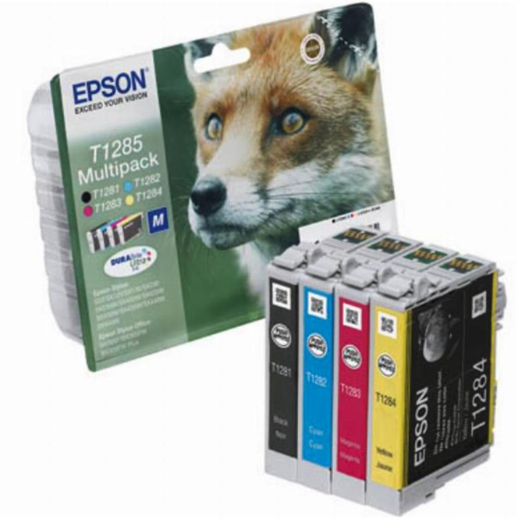 Epson Druckerpatrone DURABrite Ultra T1285 Multipack, schwarz, cyan, magenta, gelb 4 Stück