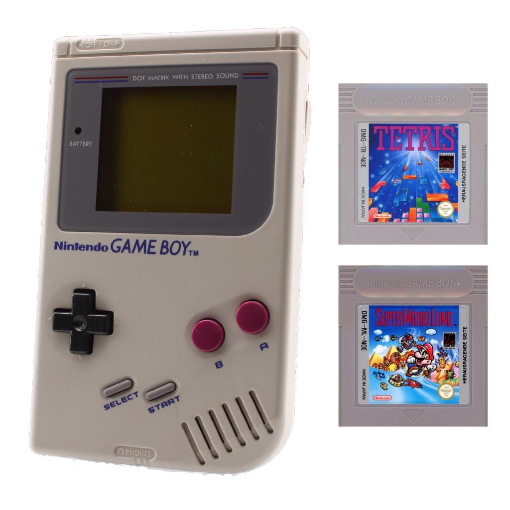 Nintendo Game Boy Classic Konsole - Grau + Tetris + Super Mario Land