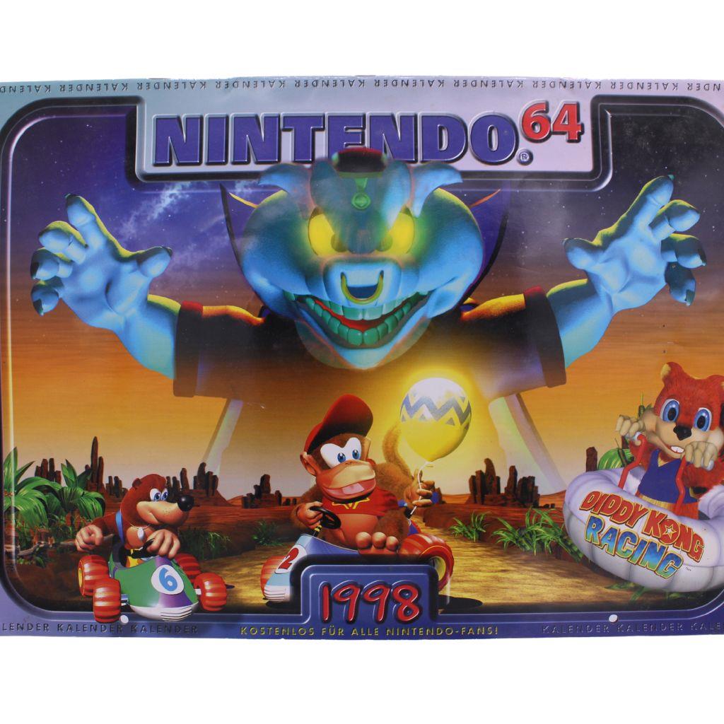 N64 Nintendo 64 - 1998 Kalender Banjo-Kazooie Super Mario Kart Yoshi Poster