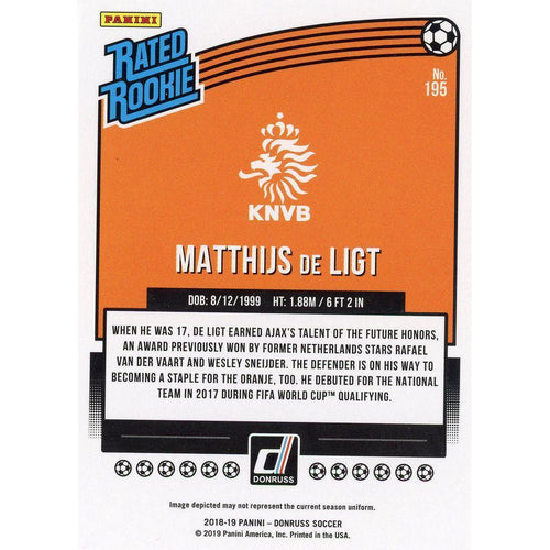 2018-19 Panini Donruss - Matthijs de Ligt - Rated Rookie
