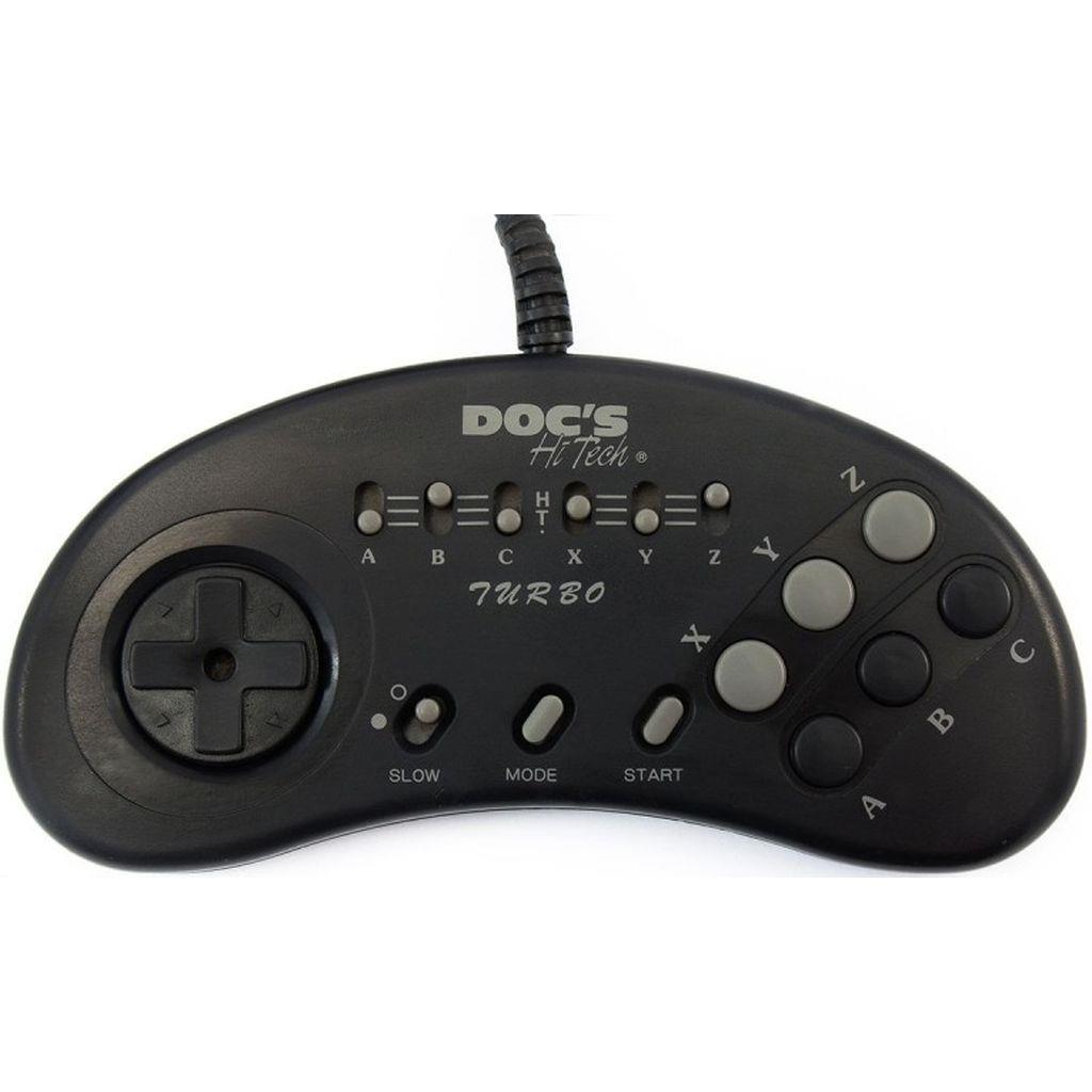 Sega Mega Drive - Doc's 6-Button Controller Pad - Schwarz