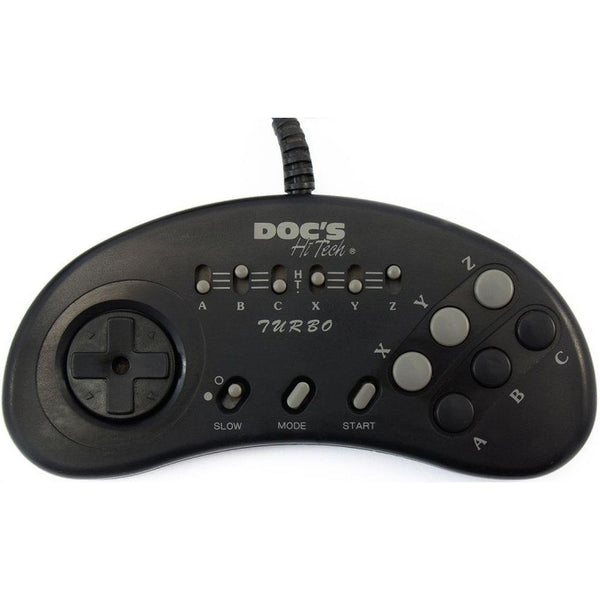 Sega Mega Drive - Doc's 6-Button Controller Pad - Schwarz