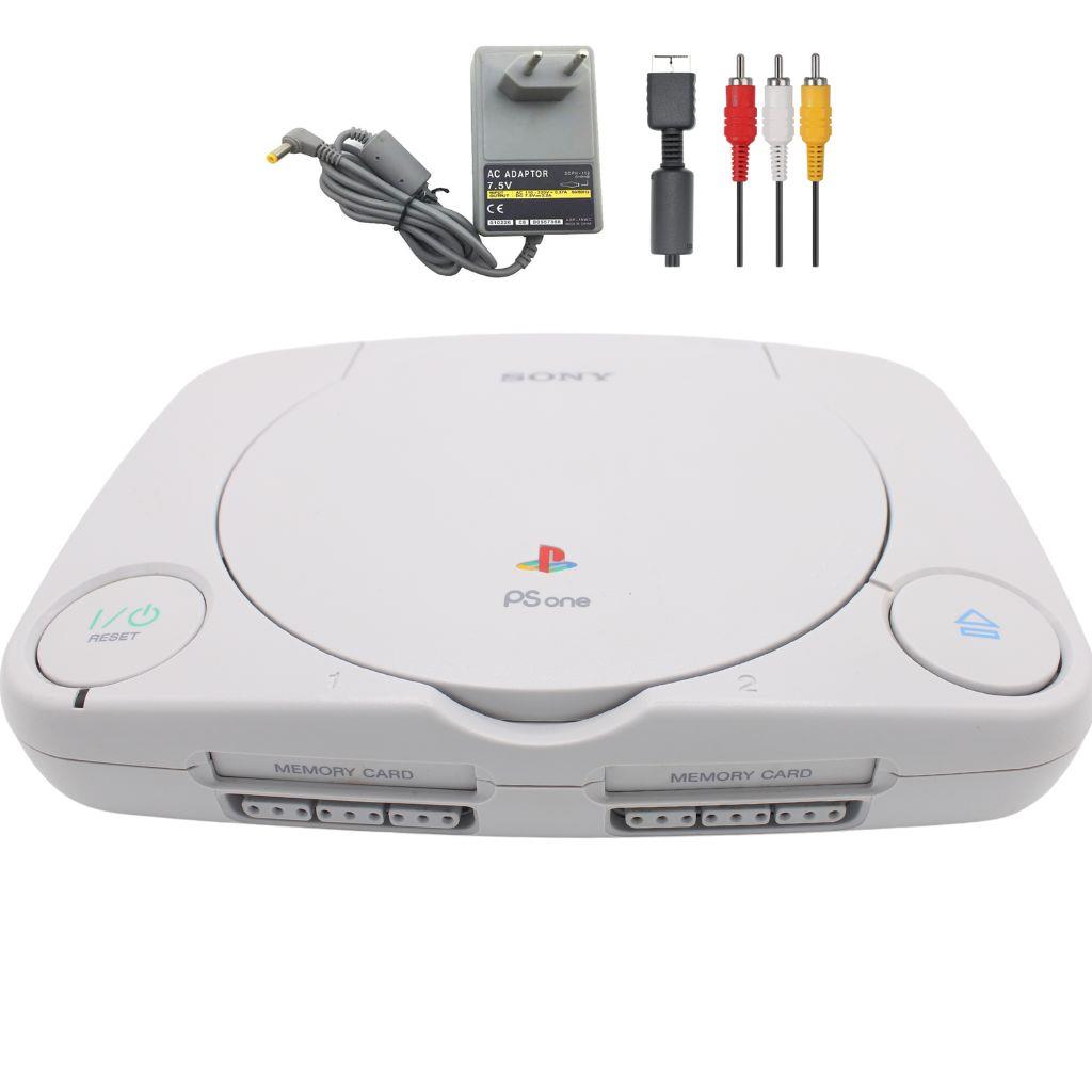 Sony PlayStation One PSone Slim - Konsole - alle Kabel - Weiß