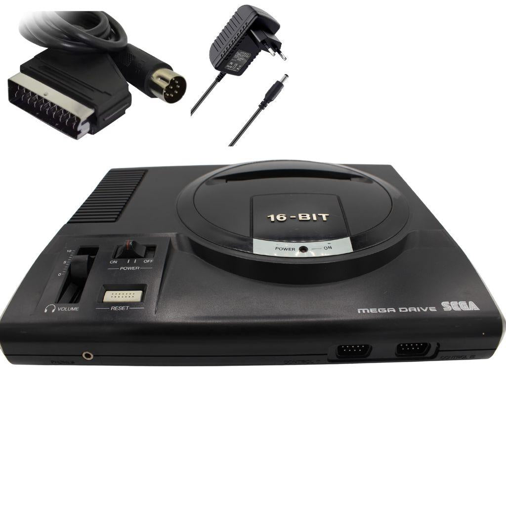 Sega Mega Drive 1 - Konsole - alle Kabel - Schwarz