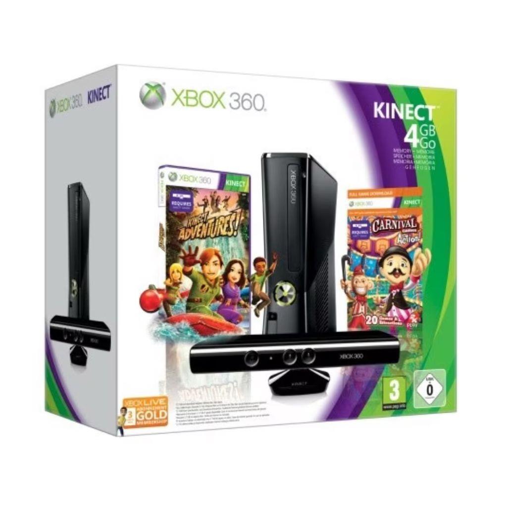 Microsoft Xbox 360 S - Konsole - 4GB - Kinect Adventures, Carnival Ed. - mit OVP