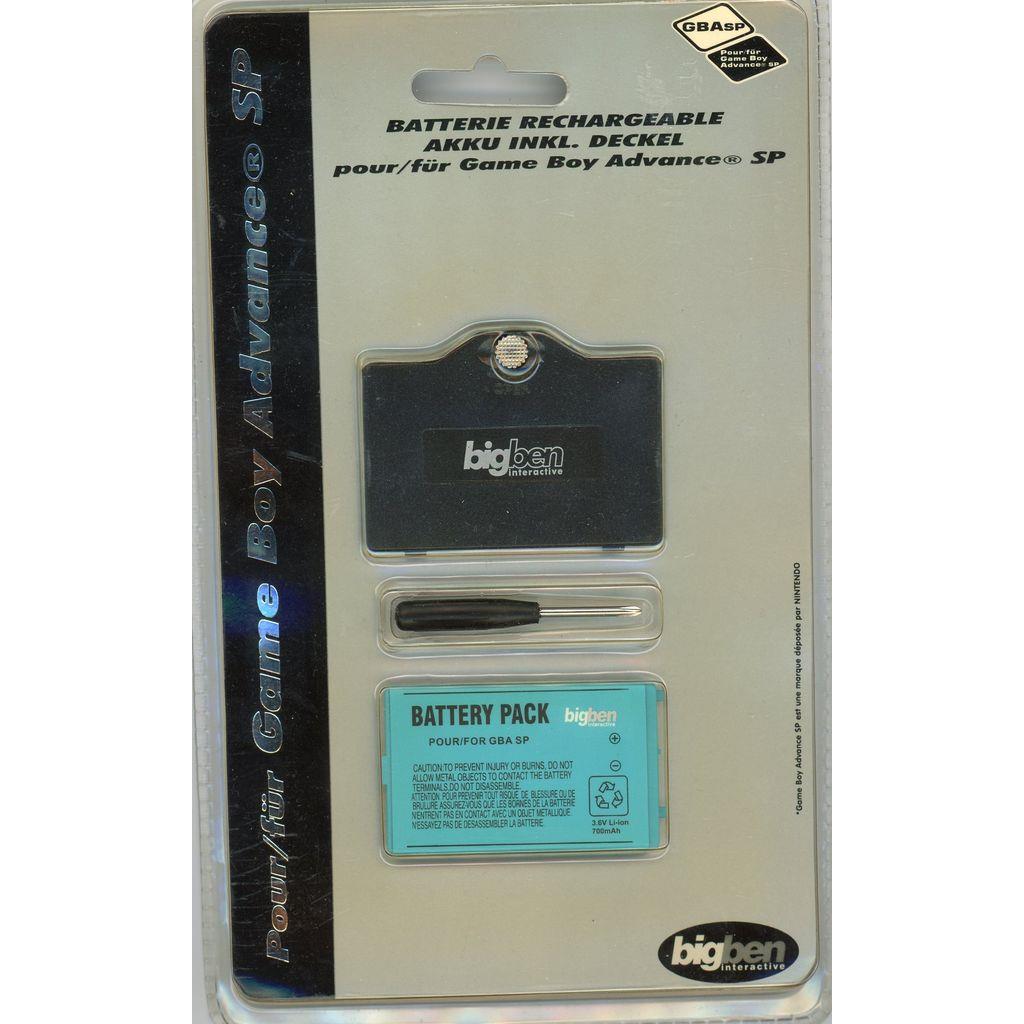 Nintendo Game Boy Advance SP - Bigben Akku inkl. Deckel - Schwarz - Neu / Sealed