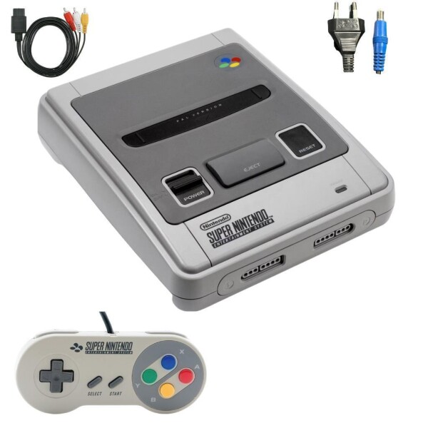 Nintendo SNES - Super Nintendo - alle Kabel - Controller Auswahl - guter Zustand Grau 1 original Controller