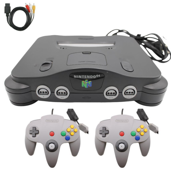 N64 Nintendo 64 - Konsole - schwarz - alle Kabel - Controller Auswahl - gut