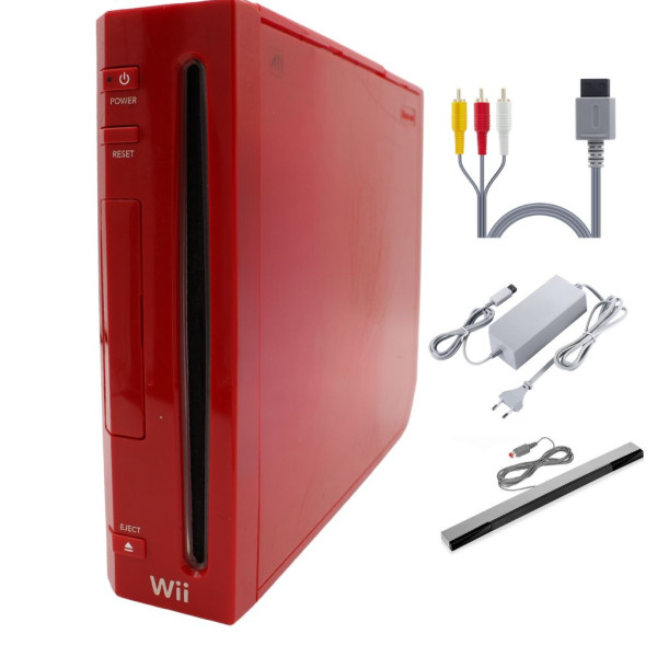 Nintendo Wii - Konsole - RVL-001 - alle Kabel - Mario 25th Anniversary Ed. Red