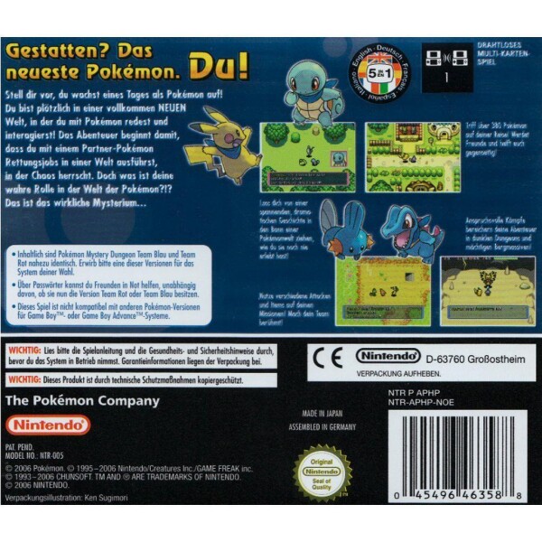 Nintendo DS - Pokémon Mystery Dungeon: Team Blau - mit OVP