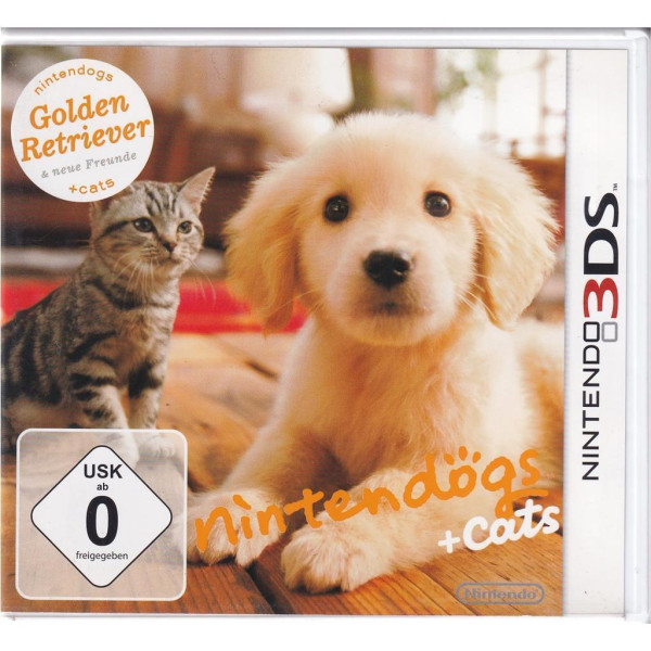 Nintendo 3DS - Nintendogs Golden Retriever & neue Freunde + Cats - mit OVP