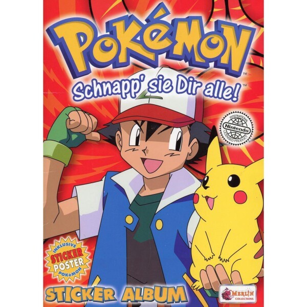 Pokemon - Sticker Album - 1999 1. Auflage - Merlin - Vollständig ohne Poster