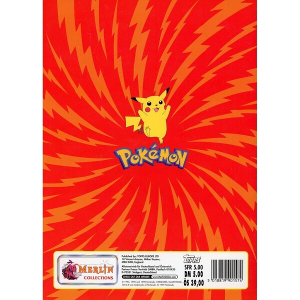 Pokemon - Sticker Album - 1999 1. Auflage - Merlin - Vollständig ohne Poster