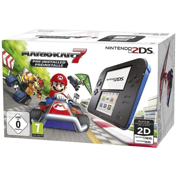 Nintendo 2DS - Handheld Konsole - Mario Kart 7 - Schwarz - mit OVP