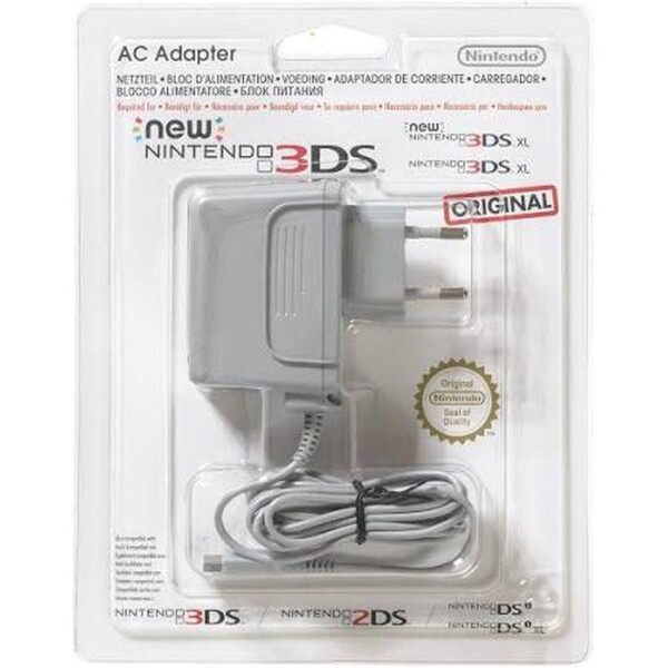 New Nintendo 3DS XL / 3DS - Original Ladekabel / AC Adapter - Neu / Sealed