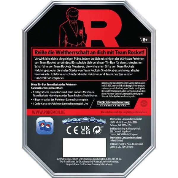 Pokemon - Team Rocket Tins: Team Rockets Mewtu ex Tin-Box - DE
