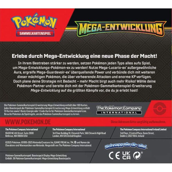 Pokemon - Mega-Entwicklung Display - 36 Booster - DE