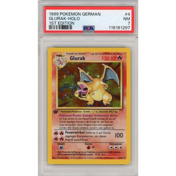 Pokemon - Glurak - Base Set - 4 - Holo Rare - PSA 7