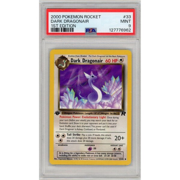 Pokemon - Dark Dragonair  - Team Rocket - 33 - Uncommon - PSA 9