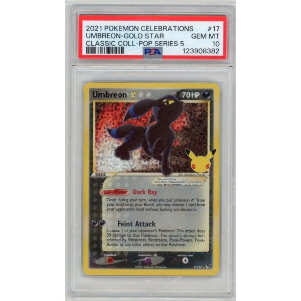 Pokemon - Umbreon Gold Star  - Celebrations - POP5 17 - Ultra Rare - PSA 10