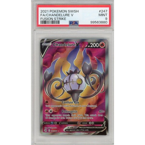 Pokemon - Chandelure V  - Fusion Strike - 247 - Ultra Rare - PSA 9