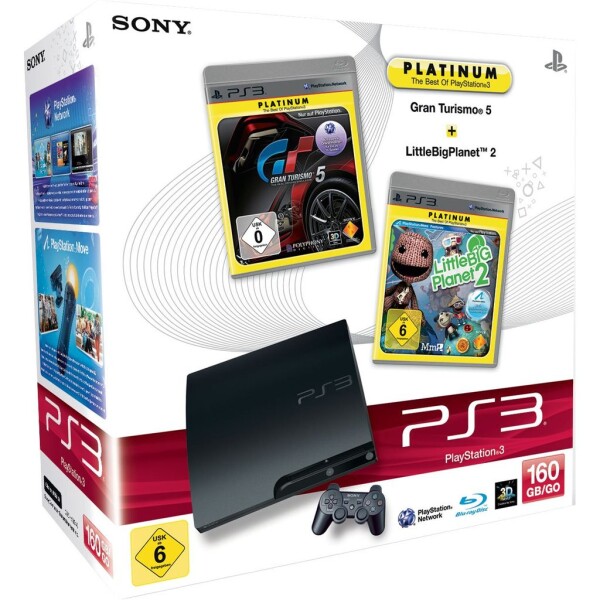 Sony PlayStation 3 Slim - Konsole - 160GB - Schwarz - 1 Controller - mit OVP