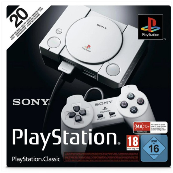 Sony PlayStation Classic Mini - Konsole - 2 Controller + 20 Spiele - mit OVP