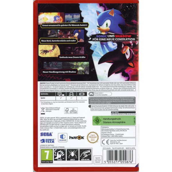Nintendo Switch 2 - SONIC X SHADOW GENERATIONS - mit OVP